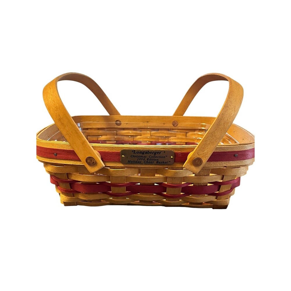 Longaberger 1996 Holiday Cheer Basket w/ plastic Protector  Christmas Collection